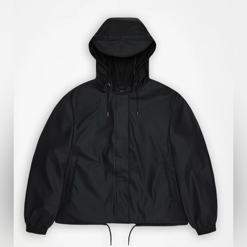 RAINS Women Rain Jacket Hoodie Raincoat NWT XS Black Rain